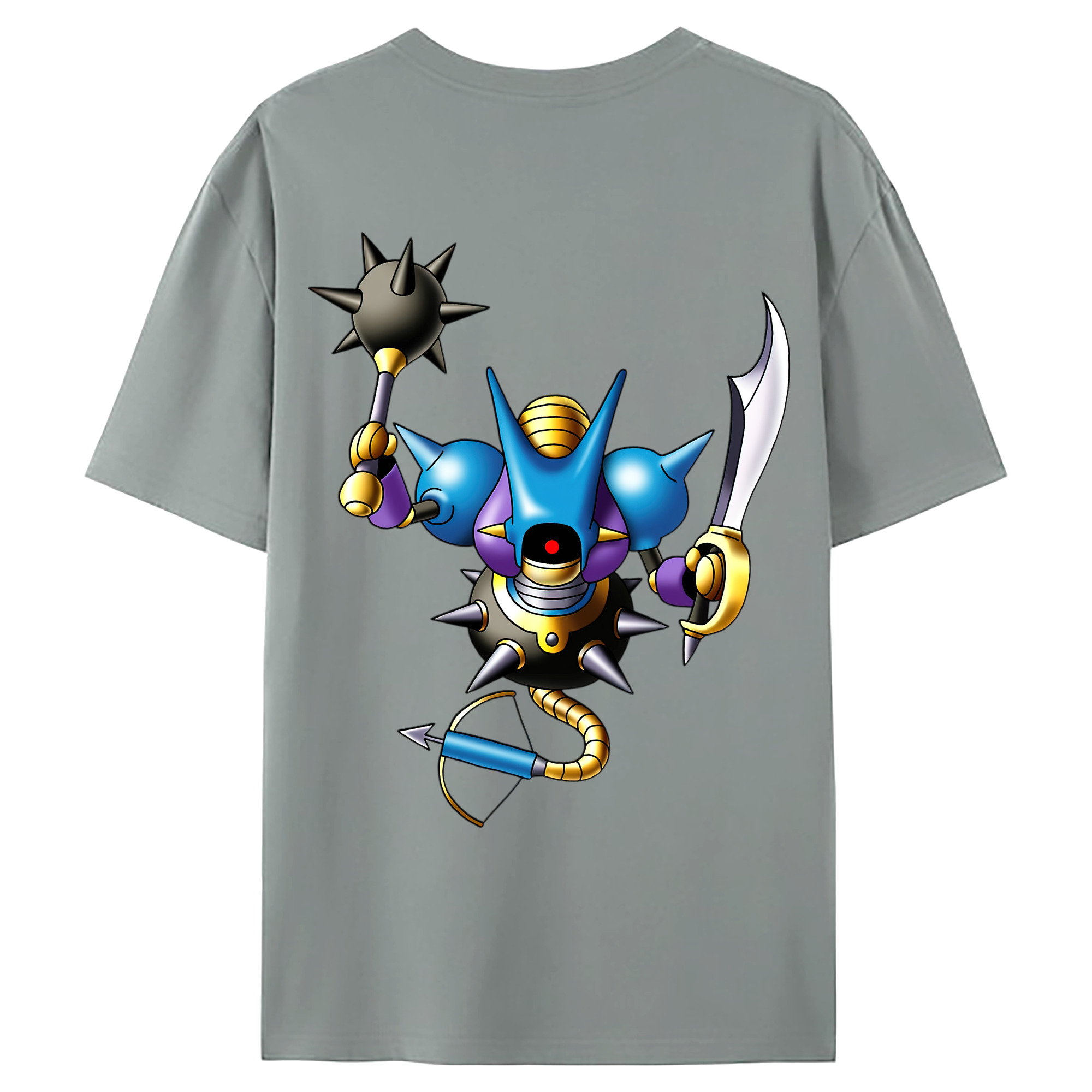 （画像用） ドラゴンクエスト Doragon Kuesuto Dragon Quest 綿100％ メンズ半袖Tシャツ（バックプリント） 通気性